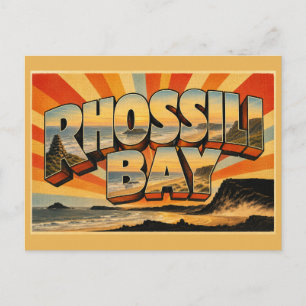 Carte Postale Baie de Rhossili au Pays de Galles Art de voyage v