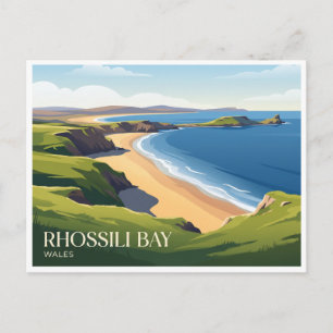 Carte Postale Baie de Rhossili Royaume-Uni