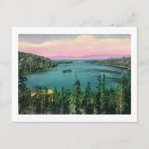 Carte Postale Baie d'Émeraude, lac Tahoe, Californie Vintage