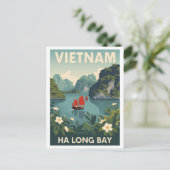 Carte Postale Baie d'Ha Long vintage (Debout devant)
