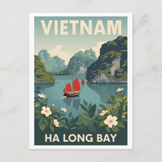 Carte Postale Baie d'Ha Long vintage (Devant)