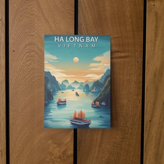 Carte Postale Baie d'Halong Vietnam Voyage Rétro