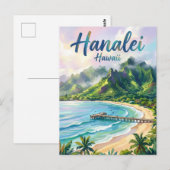 Carte Postale Baie d'Hanalei Hawaï (Devant / Derrière)