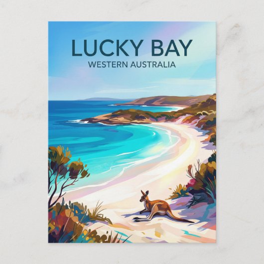 Carte Postale Baie Lucky Australie (Devant)