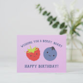 Carte Postale Baies mignonnes de Kawaii de joyeux anniversaire (Debout devant)