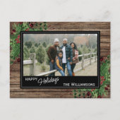 Carte Postale Baies rouges Baies vertes Holly mignonne Feuillage (Devant)