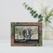 Carte Postale Baies rouges Baies vertes Holly mignonne Feuillage (Debout devant)