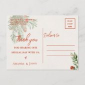 Carte Postale Baies Rouges Mariage de Fêtes de Noël Merci (Dos)