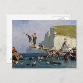 Carte Postale Baignade à Etretat (Devant / Derrière)