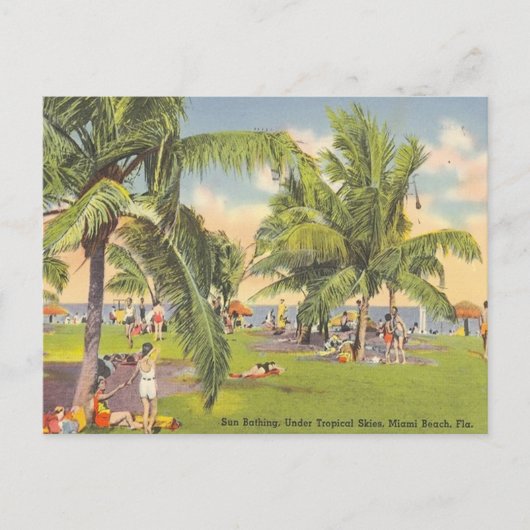 Carte Postale Baignade au soleil, Ciel tropical, Miami Beach, Fl (Devant)