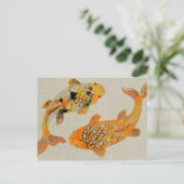 Carte Postale Baignade colorée de poissons Koi (Debout devant)