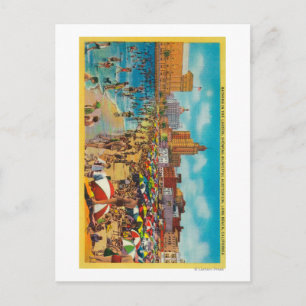 Carte Postale Baignade dans le lagon, Long Beach