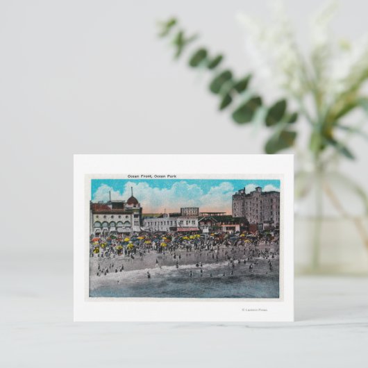 Carte Postale Baignade en bord de mer, Parc Océanique (Debout devant)