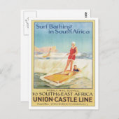 Carte Postale Baignade vintage surf Afrique du Sud (Devant / Derrière)