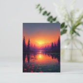 Carte Postale Baigner dans la lumière du coucher de soleil orang (Debout devant)