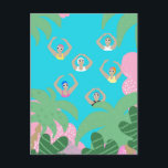 Carte Postale Baigneurs artistiques | Illustration de natation a<br><div class="desc">Illustration moderne cool des nageuses artistiques synchronisées dans un bassin. Les nageurs artistiques offrent un design cadeau dans des couleurs pastel. Femmes de baignade dans abstrait jardin tropical plante avec palmiers et plantes roses, piscine environnante. cadeau d'équipe de natation cool. cadeaux d'équipe de natation synchronisée, cadeau d'entraîneur d'équipe de natation...</div>