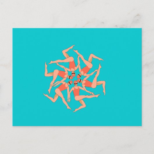 Carte Postale Baigneurs - Chorégraphie de natation synchronisée (Devant)