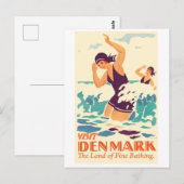 Carte Postale Baigneuses au Danemark (Devant / Derrière)