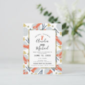 Carte Postale Baignoire de mariage crustacé homard aquarelle (Debout devant)