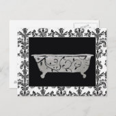 Carte Postale Baignoire en noir et blanc (Devant / Derrière)