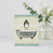 Carte Postale Baignoire vintage avec miroir (Debout devant)