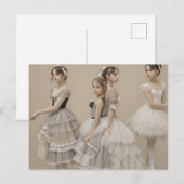 Carte Postale Bailarinas con trajes románticos (Devant / Derrière)