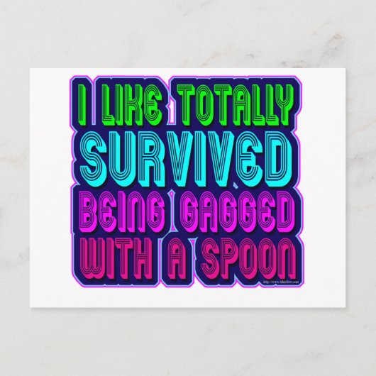 Carte Postale Bâillonné avec un survivant de cuillère ! (Devant)
