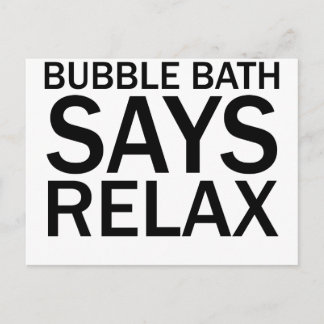 Carte Postale BAIN À BULLE DIT RELAX Funny Bathtime T-shirt