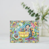 CARTE POSTALE BAIN À BULLE TULIP POUR MÈRE LADYBUG & ENFANTS (Debout devant)