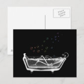 Carte Postale Bain à remous X-Ray Skeleton - Rainbow Bubbles (Devant / Derrière)