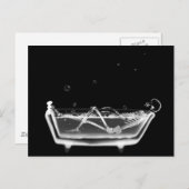 Carte Postale Bain à remous X-Ray Squelette noir et blanc (Devant / Derrière)