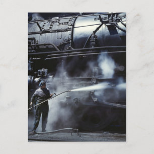 Carte Postale Bain à vapeur Locomotive : 1943