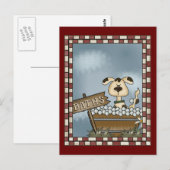 Carte Postale Bain de chien (Devant / Derrière)