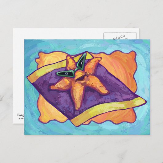 Carte Postale Bain de soleil Starfish (Devant / Derrière)