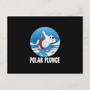 Carte Postale Bain d'hiver Polar Plunge Ice Jump Polar Ours Bain