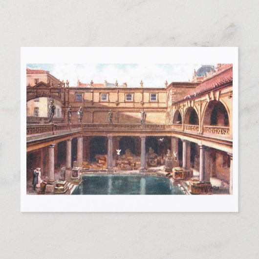 Carte Postale Bains Romains Anciens, Bath, Angleterre (Devant)