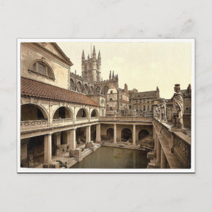 Carte Postale Bains romains et Abbaye, IV, Bain, Angleterre clas