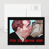 Carte Postale Baiser Brezhnev & Honecker, Galerie East Side, Ber (Devant / Derrière)