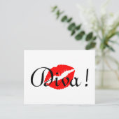 Carte Postale Baiser de diva rouge (Debout devant)