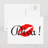 Carte Postale Baiser de diva rouge (Devant / Derrière)