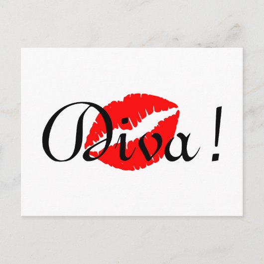 Carte Postale Baiser de diva rouge (Devant)