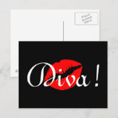 Carte Postale Baiser de diva rouge (Devant / Derrière)
