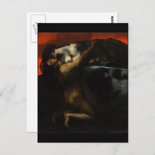 Carte Postale Baiser du Sphinx par Franz von Stuck (Devant / Derrière)