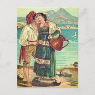 Carte Postale Baiser en couple vintage en Italie