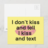 Carte Postale Baiser et texte (Devant / Derrière)