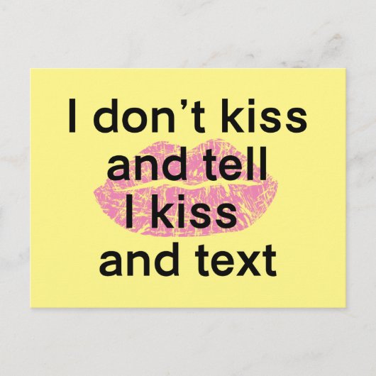 Carte Postale Baiser et texte (Devant)