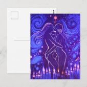 Carte Postale Baiser lesbienne passionnée (Devant / Derrière)