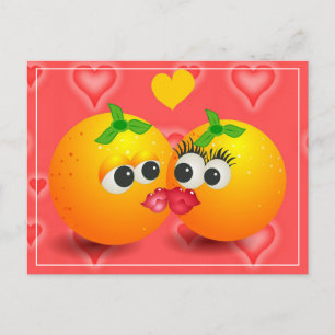 Carte Postale Baiser Oranges Saint-Valentin