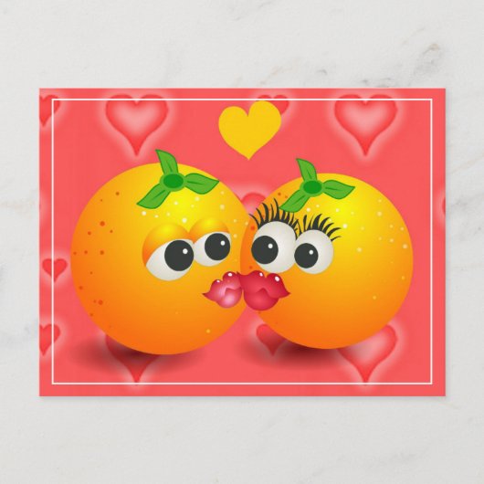 Carte Postale Baiser Oranges Saint-Valentin (Devant)