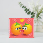 Carte Postale Baiser Oranges Saint-Valentin (Debout devant)